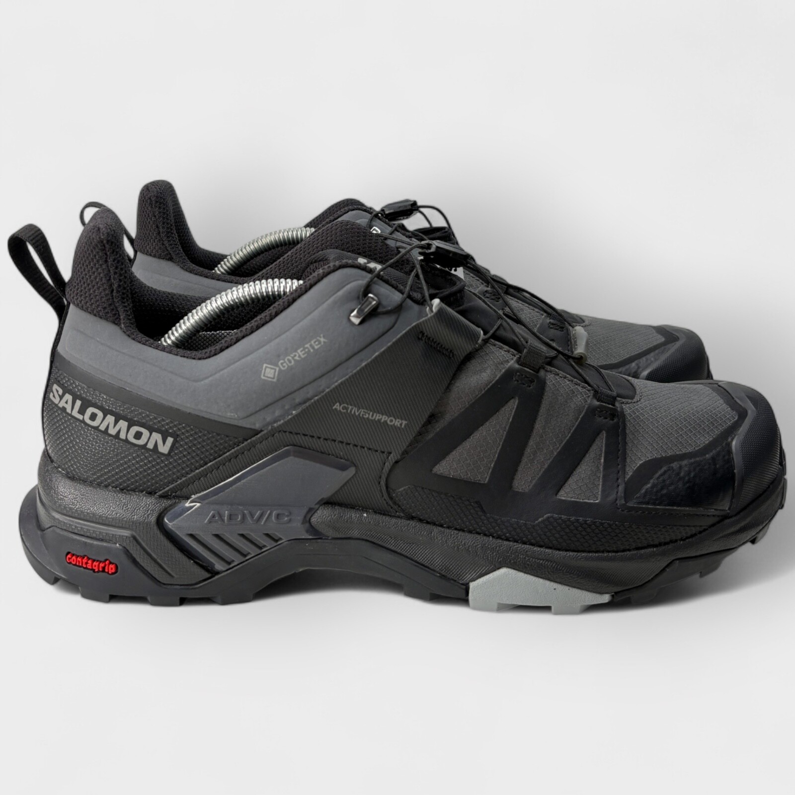 Stivali da trekking Salomon X Ultra 4 Low GTX da uomo US 11 5 neri senza scatola nuovi