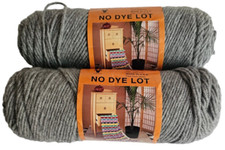 Lot 2 Pioneer Hand Knitting Yarn Skeins 3.5 oz Acrylic Color 401 Medium Grey