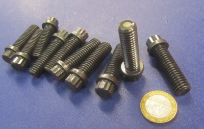 12 Point Flanged, Ferry Bolt, Steel, FT, 7/16''-14 x 1 1/2'' Length, 10 Pcs