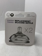 Comotomo Silicone Replacement Nipple, Slow Flow, 0-3 Months, NEW