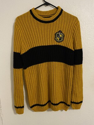 Universal Studios Harry Potter Hufflepuff Sweater Size S Yellow And