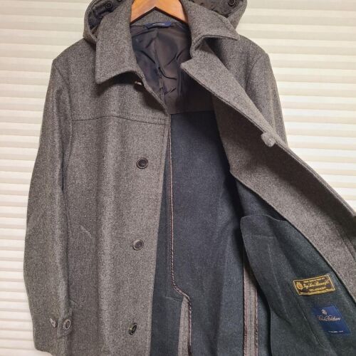 Brooks Brothers Loro Piana ZELANDER 100% Lana Con Capucha Talla 38S Marrón - Imagen 6 de 12