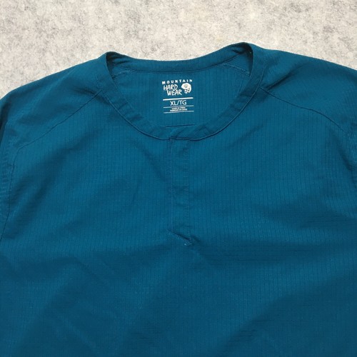 Mountain Hardwear AC Trekking Henley Shirt Mens XL Blue Ultralight Mesh Layer - Picture 3 of 14