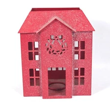 Vintage Bath Body Works ChristmasBarn House Luminary Tea Light Candle Holder EUC