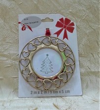 Studio Decor Metal Hearts Round Photo Frame Christmas Holiday Ornament New