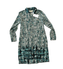 Michael Kors women's Long Sleeve Shirt Dress - size 0P / 0 petite - Island Blue