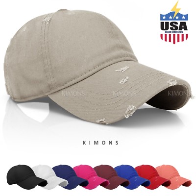 Vintage Distressed Baseball Cap Soft Washed Cotton Unstructured Dad Hat Low PF