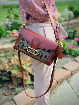 NWT COACH Guang Yu JADE SIG CC REXY Print Flap Shoulder X-body Bag