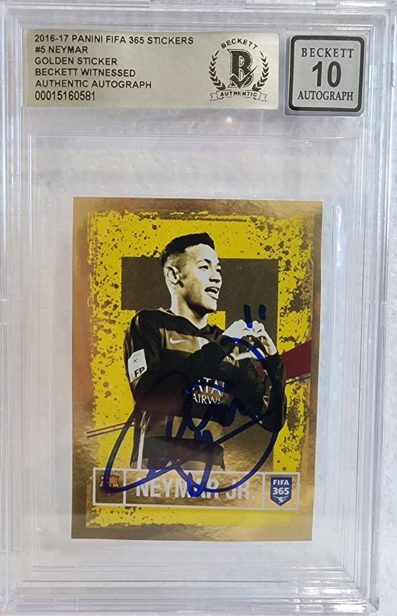 2016-17 Barca Neymar Jr Signed Panini Golden Sticker #5 BAS