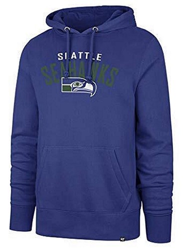 Felpa con cappuccio blu Seattle Seahawks NFL '47 vintage Throwback legacy pullover uomo L - Foto 1 di 1