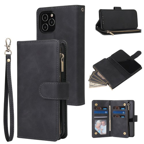 Zipper Flip Wallet Leather Card Case Cover For iPhone 14 13 12Pro 11 XR 7 8 Plus - Picture 13 of 36