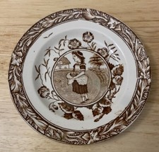 Staffordshire Childs Tea Set Plate Little May Apron Eggs Allerton 1880