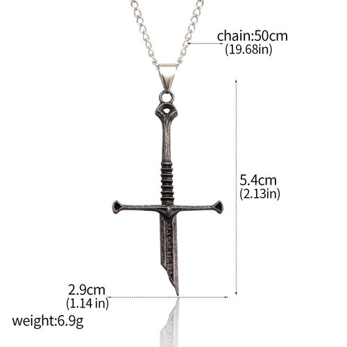 Métal Collier d'épée brisée Style rétro Collier épée punk Femme - Foto 5 di 6