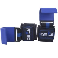 DEFY New Weight Lifting Power Training Dip Hook bar Straps Wrist Support Blue