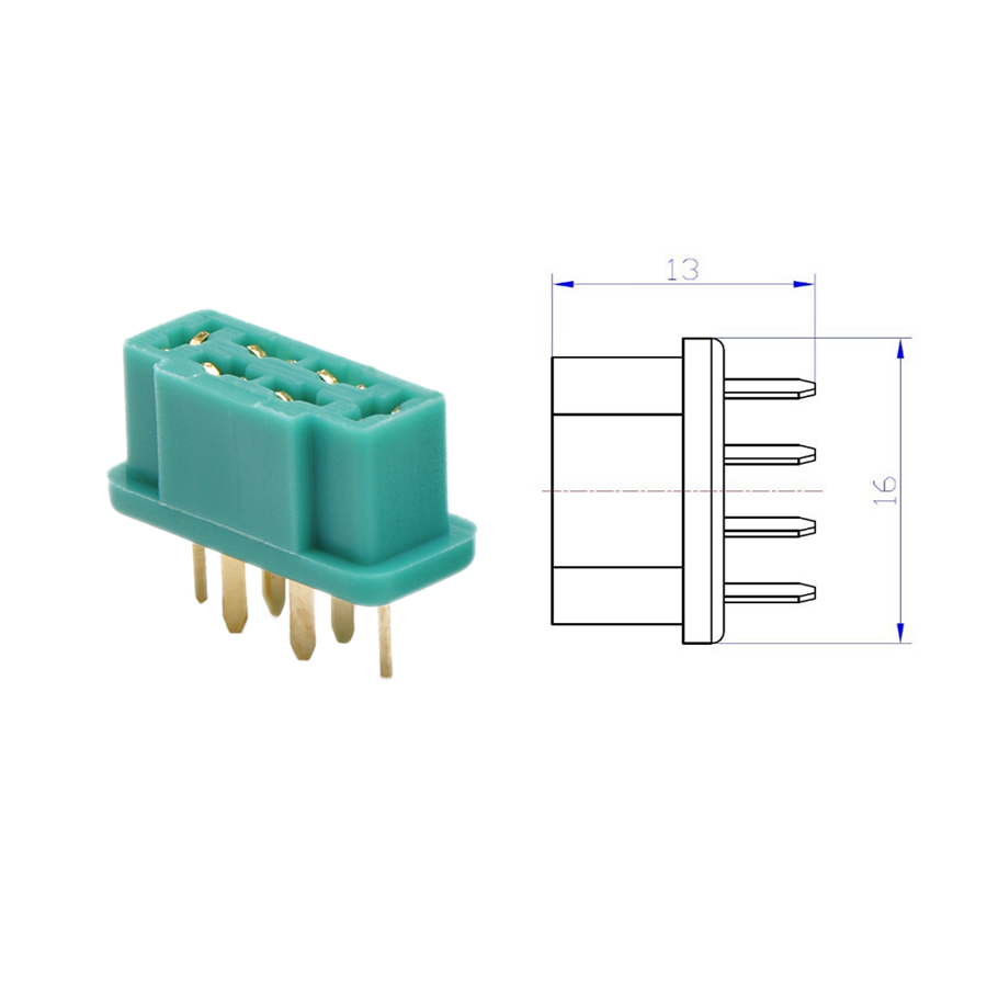 20 Paar 6-Pin M6 MPX Stecker – Vergoldet, Bis 35A, Für RC-Modelle