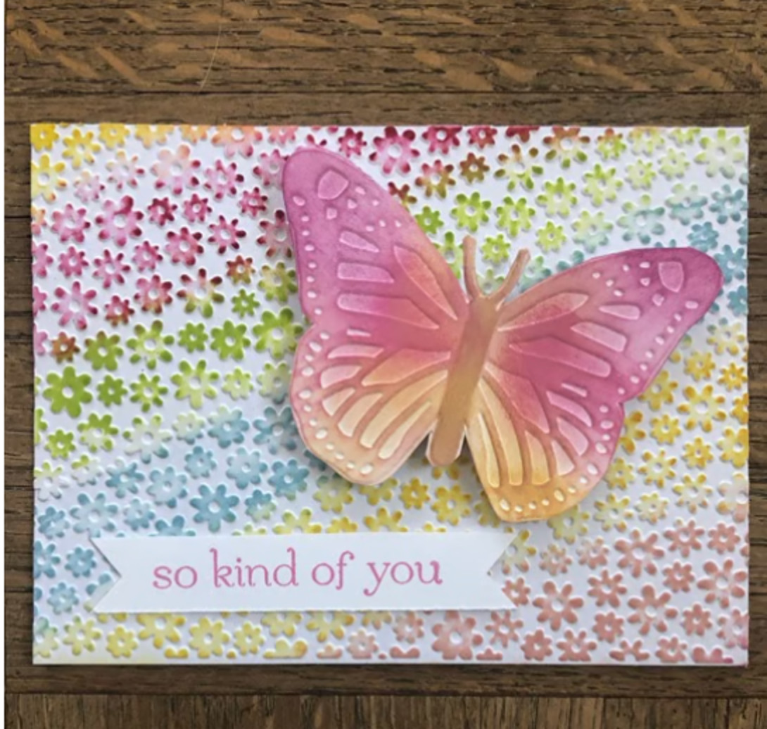 Stampin Up SO KIND OF YOU stamp & 2 Darice Embossing Folders - Butterflies