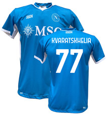 Maglia Kvaratskhelia 77 Napoli 2024/25 Home - Versione ufficiale adulti e bimbi