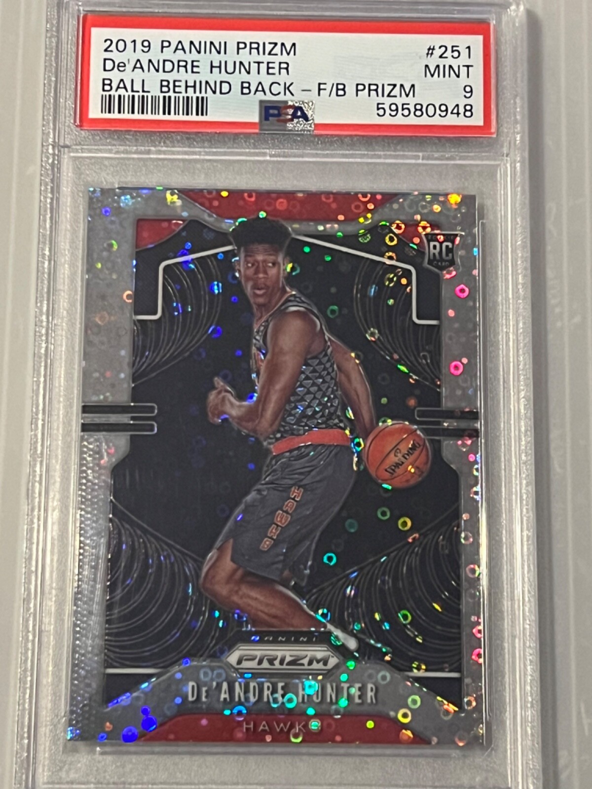 2019-20 Panini Prizm Deandre Hunter Fast Break RC #251 PSA 9 Mint Hawks