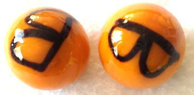 Glass Marbles Game Shooters 1/" inch 2 pcs Handmade Glass soccer ball blk /& wht