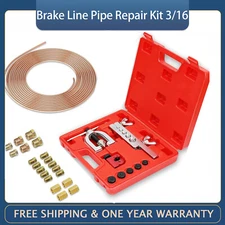 Brake Line Pipe Repair 20 Nuts Fittings Kit 3/16 25ft Copper Pipe Flaring Tools