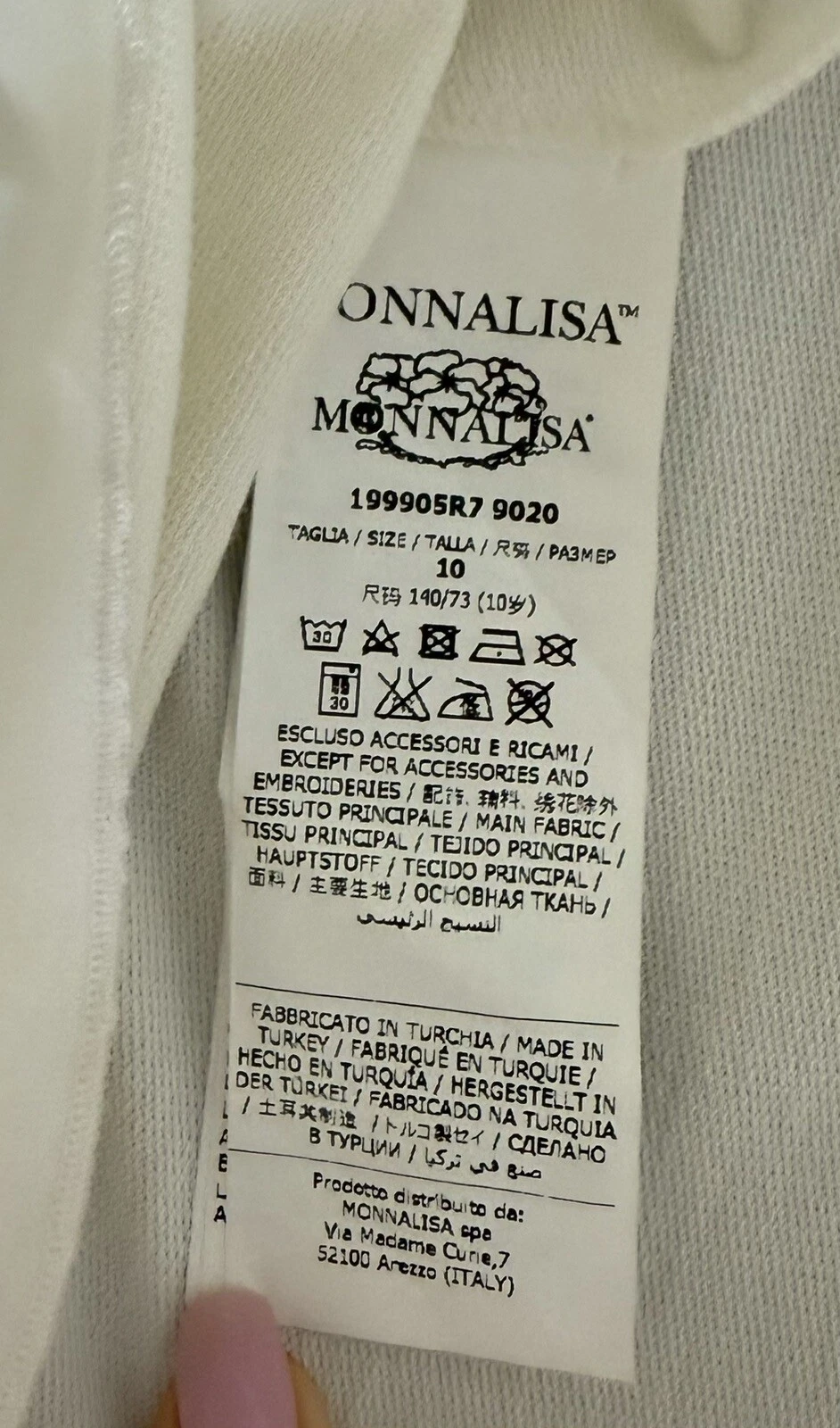 OFF WHITE Abito bambina Monnalisa bianco sporco taglia 10 Italia