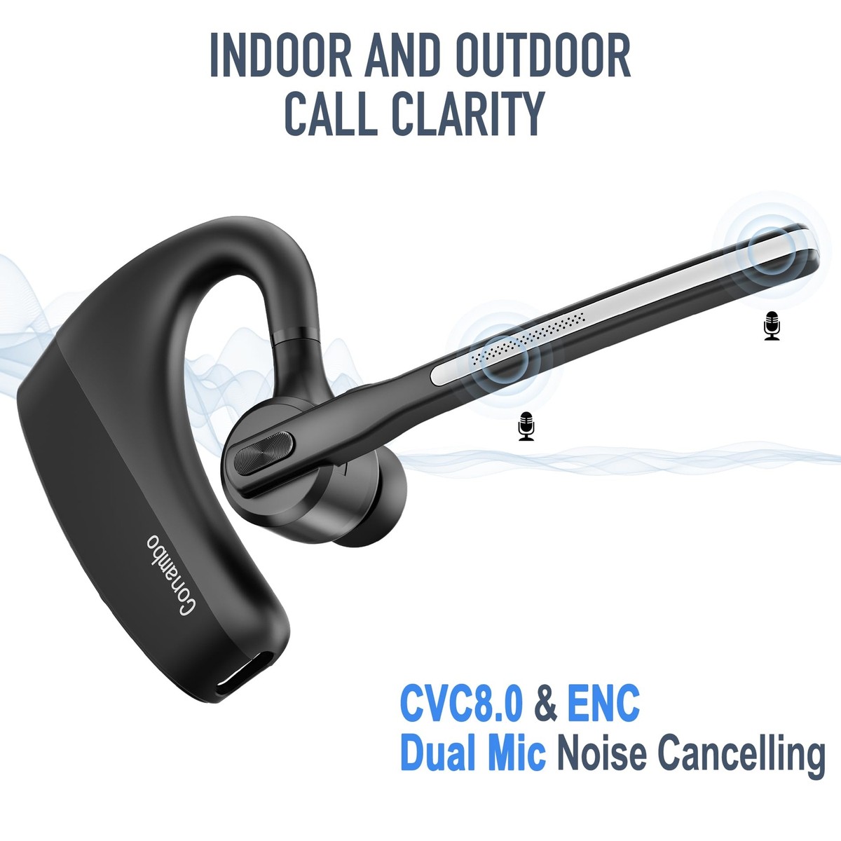 Bluetooth Headset with Dual Mic Noise Cancelling