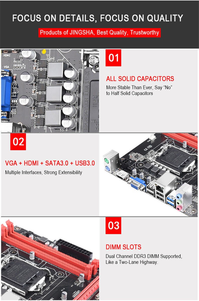 H81 Motherboard w/Dual Channel DDR3 For Intel i5/i7/Celeron