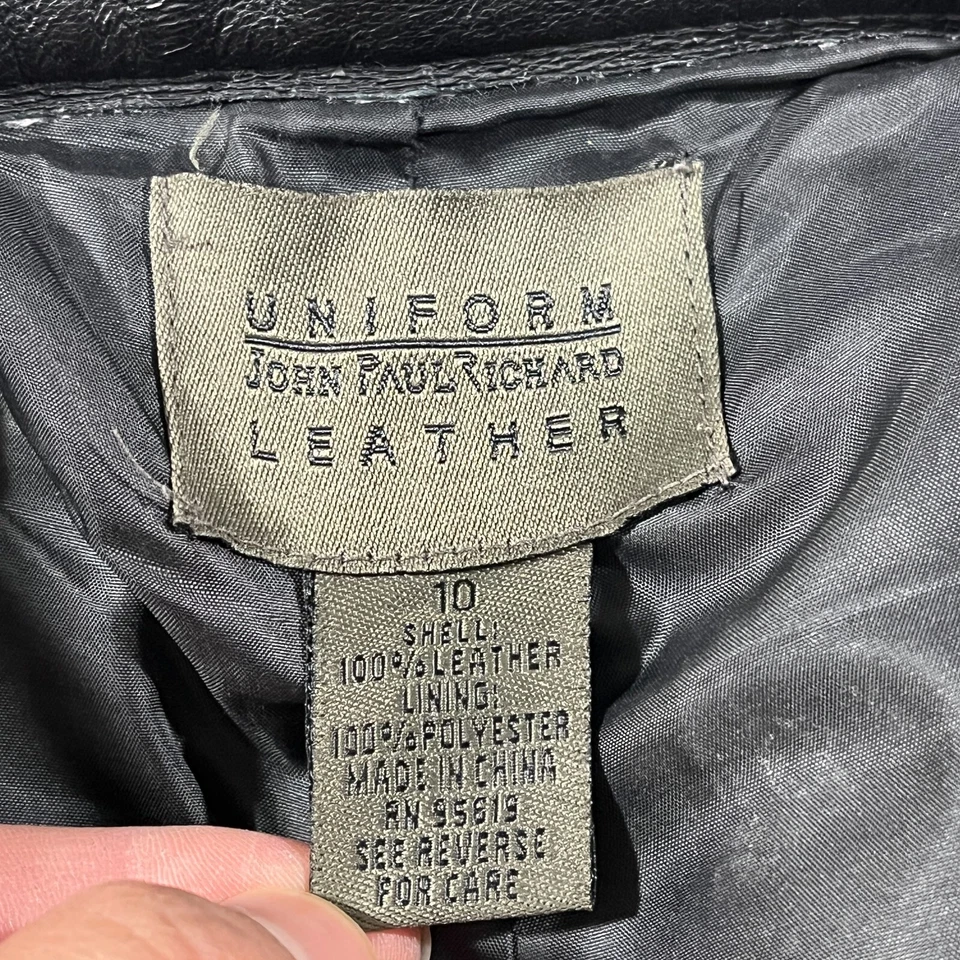 John Paul Richard Uniform Pants Womens 10 Genuine Leather Biker Moto Grunge - Image 3 of 4