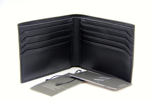 ARMANI EXCHANGE A|X 100% LEATHER and AUTHENTIC WALLET 8 CC 1 PAPER MONEY SLOT - Picture 3 of 5