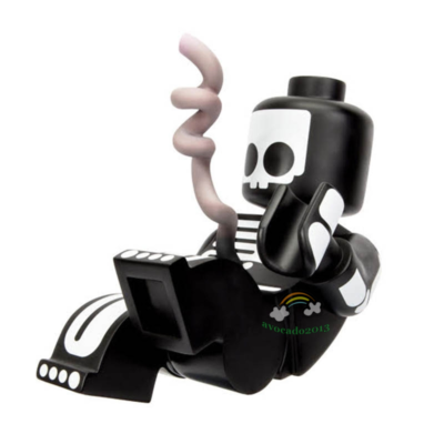 Mighty Jaxx Brick Baby Jason Freeny Black H21CM Toy Figure Limited