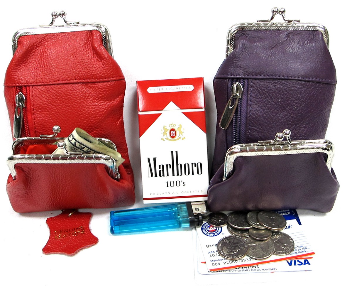 100s cigarette case Navy Blue Smooth Leather (Full Pack 100s) Metallic & Stash Box Also great for credit cards 100s Cigarette Storage Case With