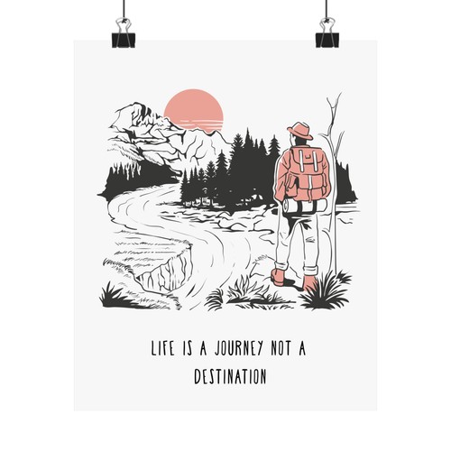 Inspirational Print Wall Art Poster Life Is A Journey Motivational Office Poster - Picture 6 of 22