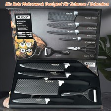 6PCS Kitchen Knife Set Damascus Chef Knives Stainless Steel Meat Cleaver w/ Box