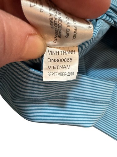 Dunning Golf Polo TPC Sawgrass Men Size Large Blue Stripe - Picture 6 of 9