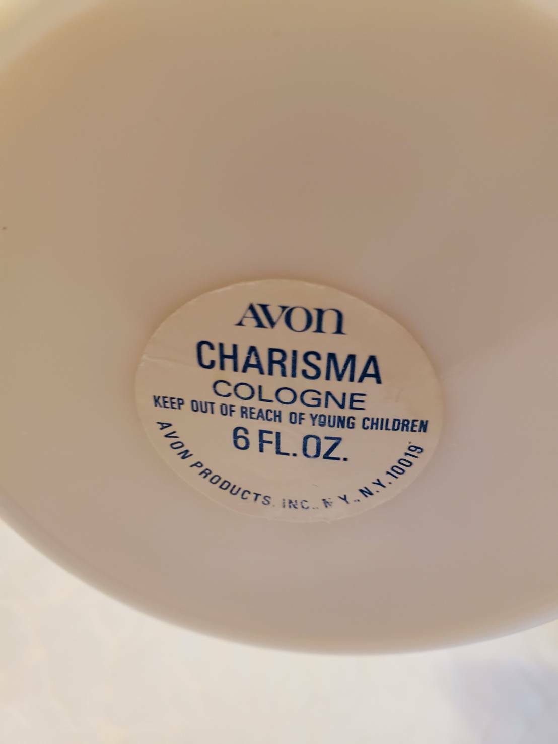 Avon Etched Hurricane Lamp Milk Glass Base Charisma Cologne 12 3/4"