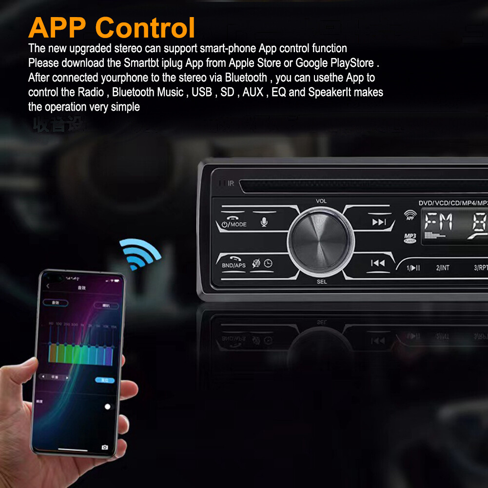 Car Stereo Single 1 Din InDash Fm Radio Stereo Cd Dvd Player Usb Aux