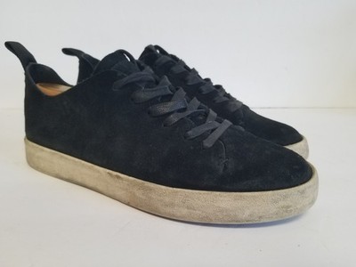 Rag And Bone Men Sneakers Black Suede Lace Up Low Top Size 43 EU 10 10.5 US