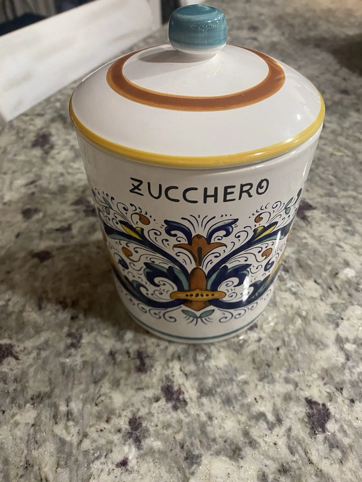 Nova Deruta Zucchero Canister New Made In Italy