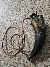 Vintage Gun Powder Horn Muzzleloader Reenactment Mountain Man Rendezvous Ammo