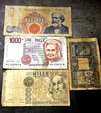 Colección de 4 Notas Italia Lire (detalles año/denominación abajo) ENVÍO GRATUITO