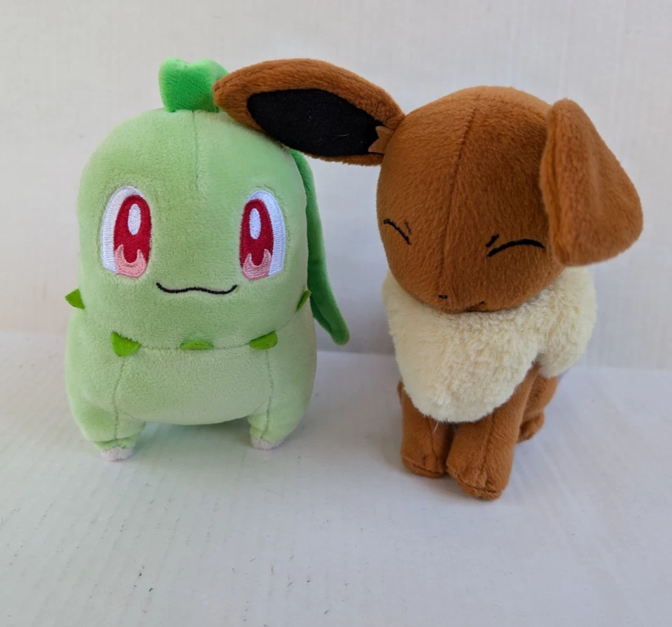 Pokemon Center & Tomy Plush Lot Mew Pikachu Lucario Eevee Ditto Chikorita Snivy - Image 4 of 4