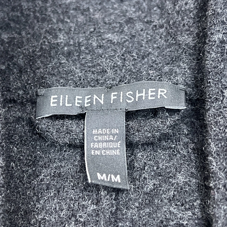 Cárdigan para mujer Eileen Fisher gris medio 100 % lana merino sin mangas plumero Foto 3 de 4