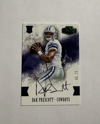 2016 Panini Honors Dak Prescott Rookie Auto Emerald /25 ON CARD