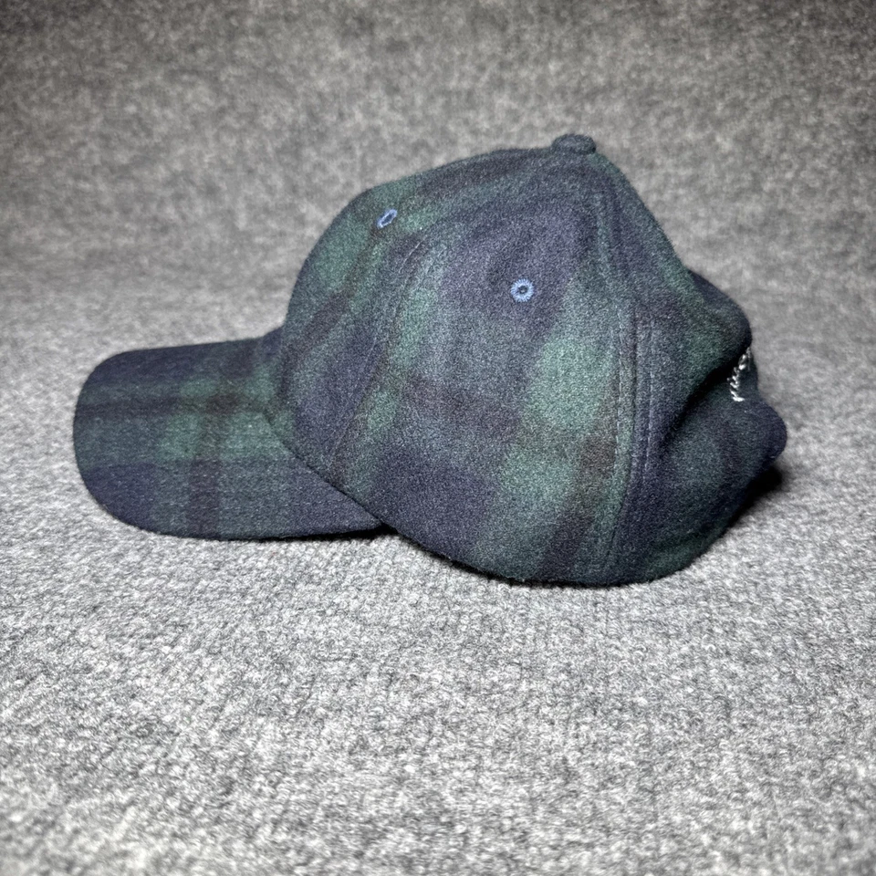 Gorra Vineyard Vines verde azul marino a cuadros azul con tirantes Spellout lana preppy Foto 4 de 4
