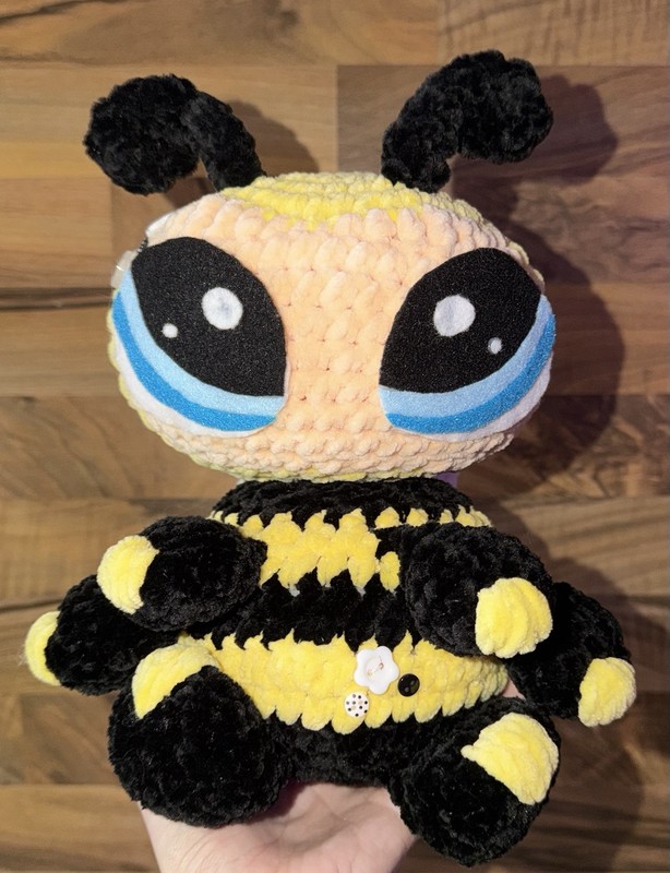 Handmade Crochet Plush Bee Stuffed Animal Littlest Pet Shop Style Small 6-14 in