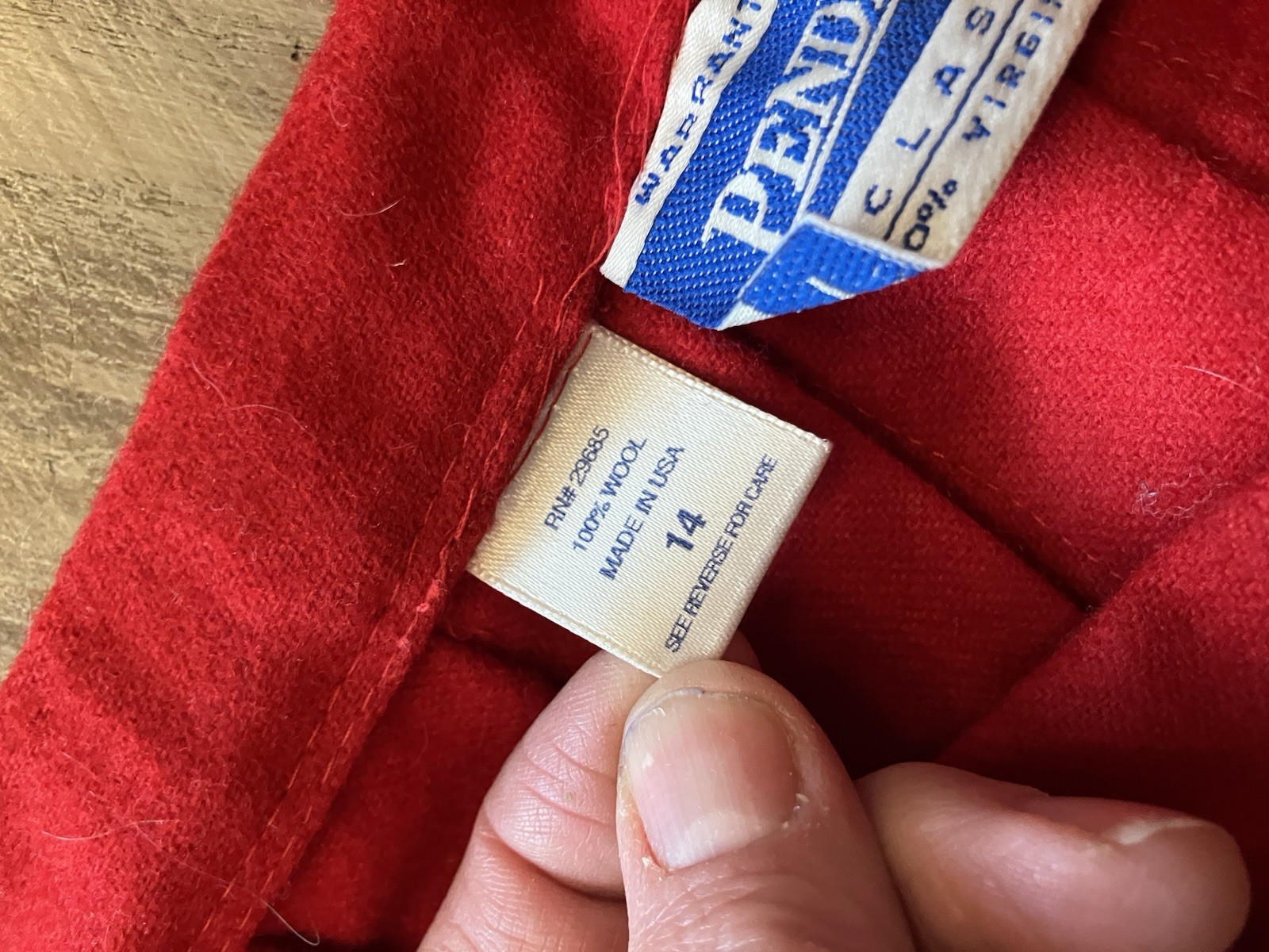 Vintage Pendleton Solid Red 100% Wool Midi Skirt … - image 8