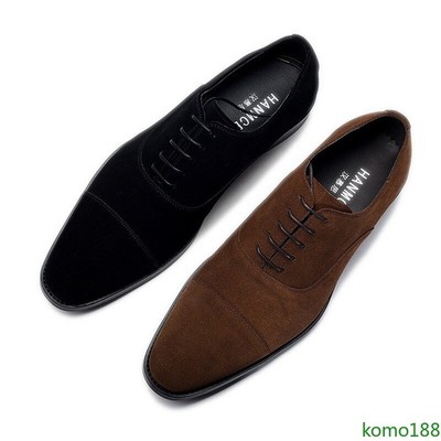 Mens Lace Up Business Real Suede Leather Shoes Formal Dress shoes black brown 