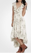Ralph Lauren Denim&Supply Floral Rose Light Ruffle V-Neck Dress with SZS