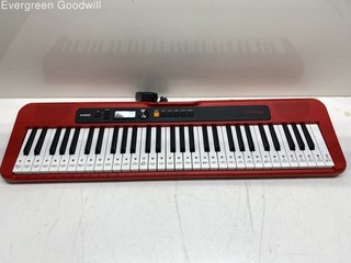 Casio Casiotone CT S200RD 61 Key Portable Electronic Keyboard Red w/ AC Adapter