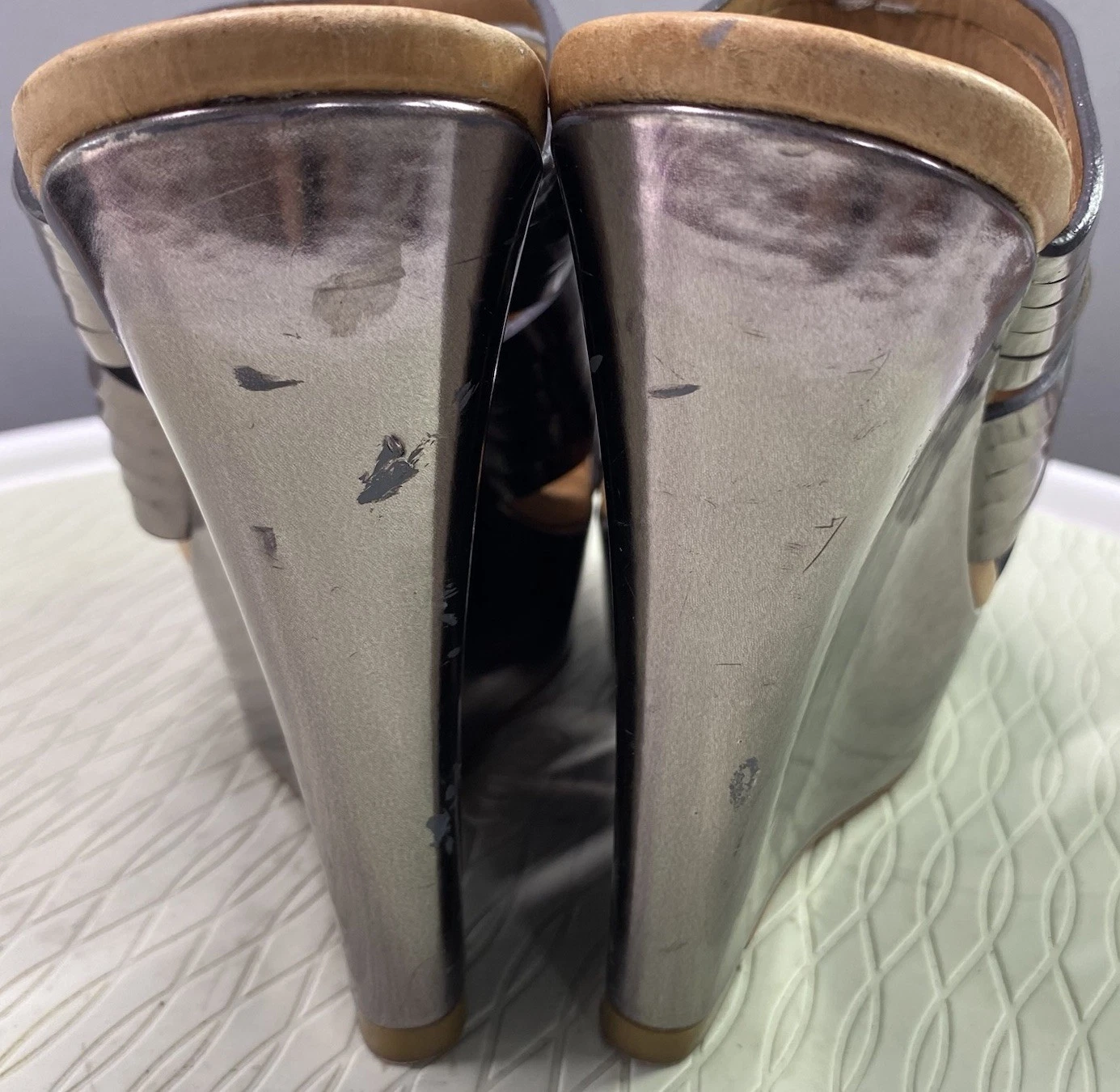 Tacchi alti cromati ufficiali Coach Bristol donna vedi foto "così come sono" tg.6